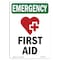 Signmission Safety Sign, OSHA EMERGENCY, 18" Height, Aluminum, First Aid, Portrait, OS-EM-A-1218-V-10494 OS-EM-A-1218-V-10494 - alternate 1